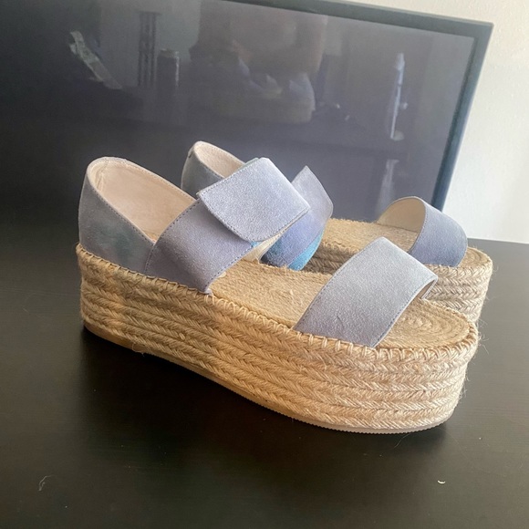 Jeffrey Campbell | Leather Strap Flatform Espadrilles in Baby Blue, size 10 - Picture 5 of 9